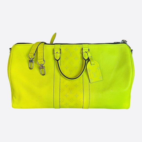 Louis Vuitton Yellow Taigarama Monogram Keepall 50 - Picture 1 of 7